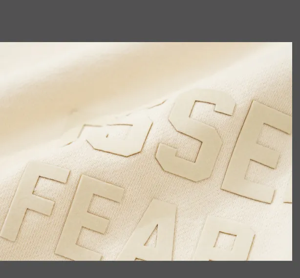 FEAR OF GOD ESSENTIALS LOGO Letter Plush Zipper Hoodie Coat Coral Orange Ash Feather Apricot S-XL