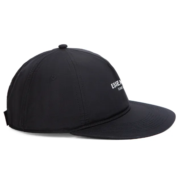 FOG Double Line ESSENTIALS Adhesive Letter Velcro Adjustable Baseball Cap Flat Edge Black Cement White