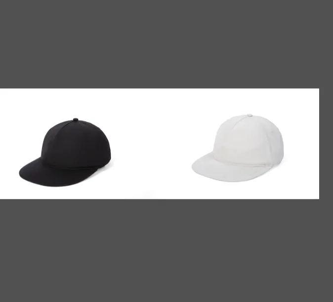 FOG Double Line ESSENTIALS Solid Color Back Velcro Flat brimmed Baseball Hat Black Cement White