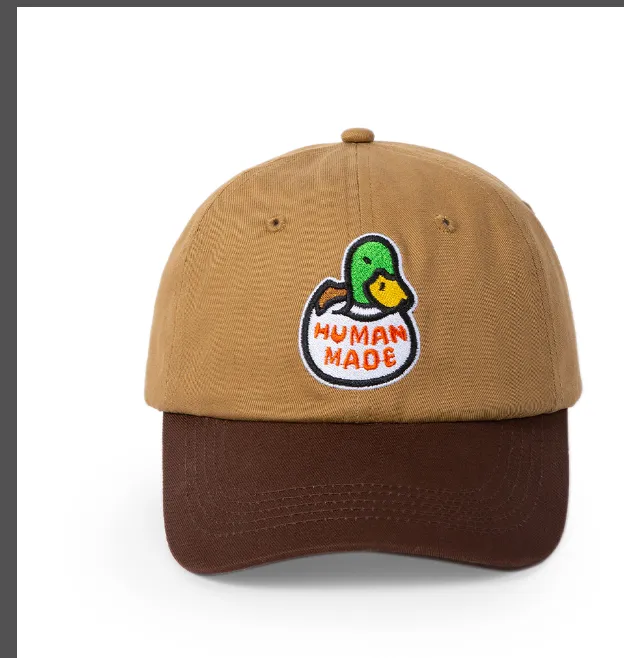 HUBAN MADE Color blocked Ducks, Green Ducks, Baseball Hats, Duck Tongue Hats, Green Blocked Khaki, Camel Blocked Coffee, Red Blocked Grey