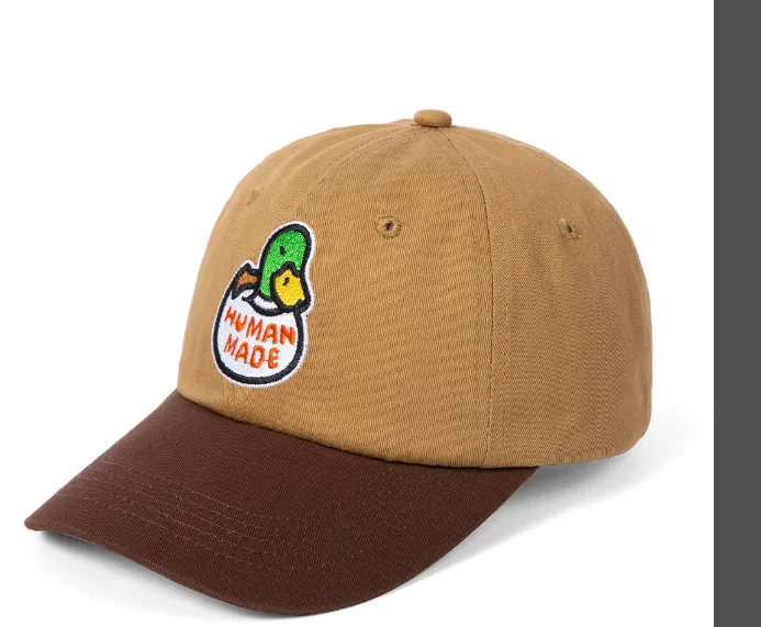 HUBAN MADE Color blocked Ducks, Green Ducks, Baseball Hats, Duck Tongue Hats, Green Blocked Khaki, Camel Blocked Coffee, Red Blocked Grey