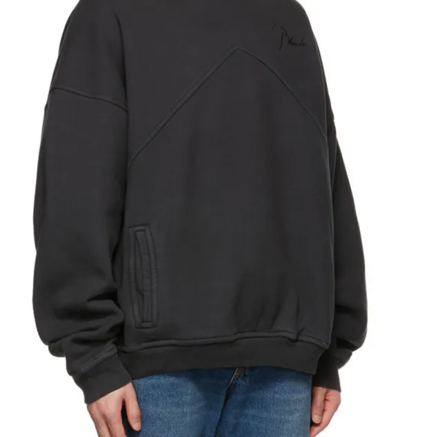 RHUDE slogan logo embroidered retro round neck fleece hoodie light coffee wash black jujube red S-XL