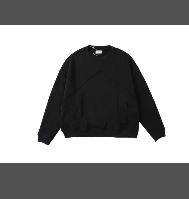 RHUDE slogan logo embroidered retro round neck fleece hoodie light coffee wash black jujube red S-XL