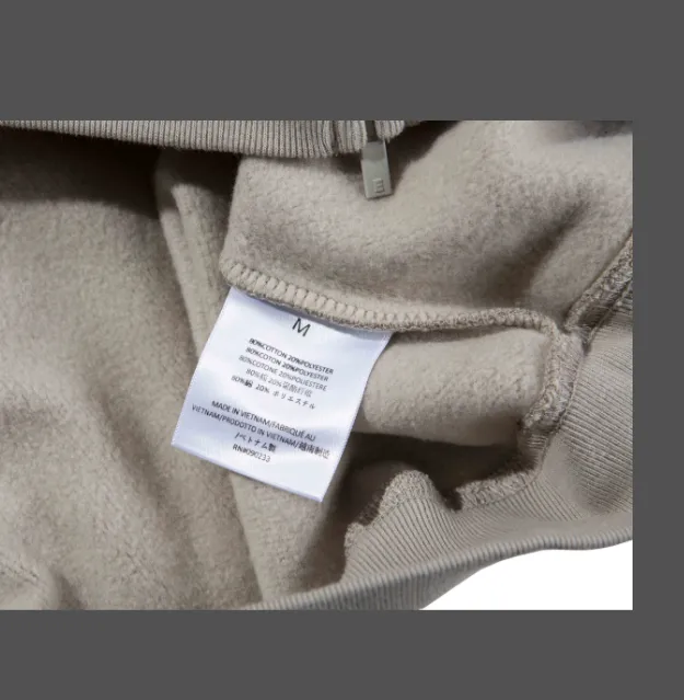 FEAR OF GOD ESSENTIALS Fullzip Hoodie FOG Double line Thick Plate Plush Zipper Hoodie with Velvet Coat Grey Black Wood Brown Light Yellow Milk White Smoke Grey Coral S M L XL