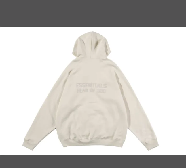 FEAR OF GOD ESSENTIALS Fullzip Hoodie FOG Double line Thick Plate Plush Zipper Hoodie with Velvet Coat Grey Black Wood Brown Light Yellow Milk White Smoke Grey Coral S M L XL