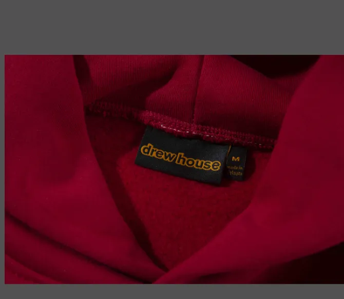 269 pieces of Yixing's same style DREAM HOUSE fire hoodie flame smiley face logo letter print hooded fleece sweatshirt black jujube red S M L XL