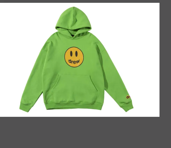 Drew HOUSE 22SS Mascot Hoodie New Color Smile Logo Printed Hoodie Date Red Fruit Green Flower Grey Watermelon Red S M L XL