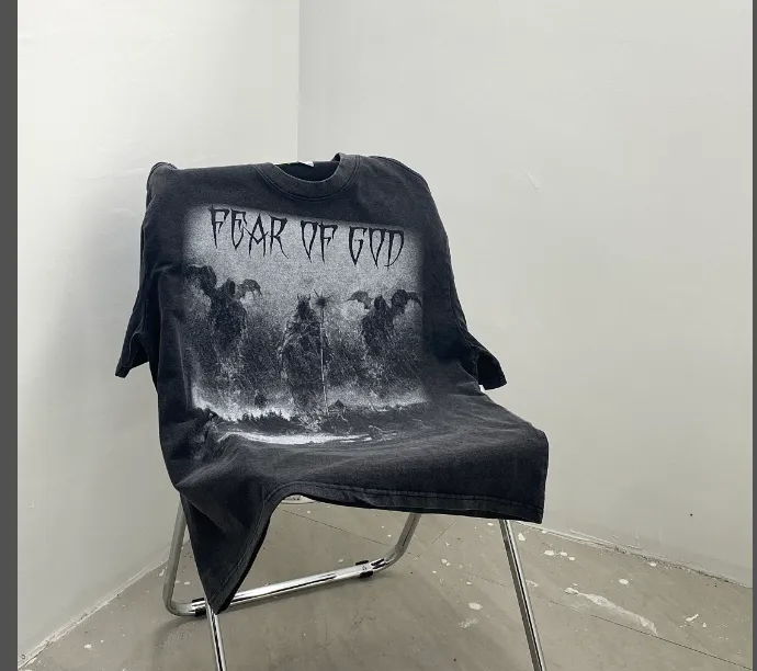 Heavy Duty Washwater Used FOG Manager JERRY Promotes FEAR OF GOD Three God Judgment Redemption Limited Edition 1OF 1 Bottom Vintage Short Sleeve Size: S M L XL Real Photo Protected