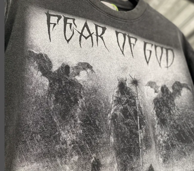 Heavy Duty Washwater Used FOG Manager JERRY Promotes FEAR OF GOD Three God Judgment Redemption Limited Edition 1OF 1 Bottom Vintage Short Sleeve Size: S M L XL Real Photo Protected