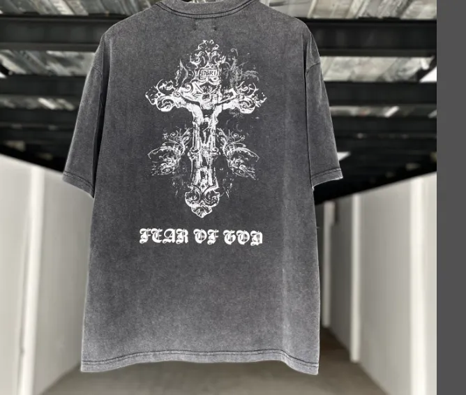 Heavy Duty Washwater Used FOG Manager JERRY Promotes FEAR OF GOD Three God Judgment Redemption Limited Edition 1OF 1 Bottom Vintage Short Sleeve Size: S M L XL Real Photo Protected