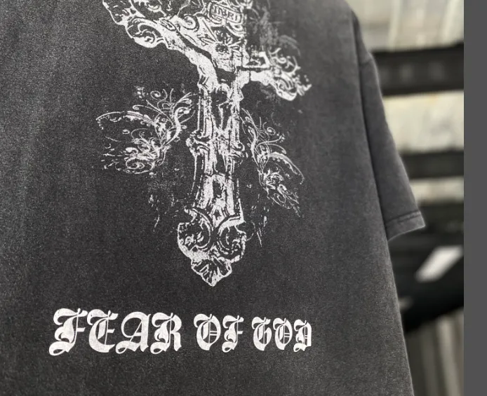 Heavy Duty Washwater Used FOG Manager JERRY Promotes FEAR OF GOD Three God Judgment Redemption Limited Edition 1OF 1 Bottom Vintage Short Sleeve Size: S M L XL Real Photo Protected