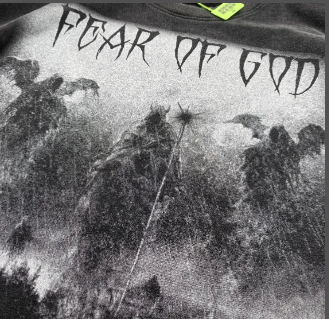 Heavy Duty Washwater Used FOG Manager JERRY Promotes FEAR OF GOD Three God Judgment Redemption Limited Edition 1OF 1 Bottom Vintage Short Sleeve Size: S M L XL Real Photo Protected