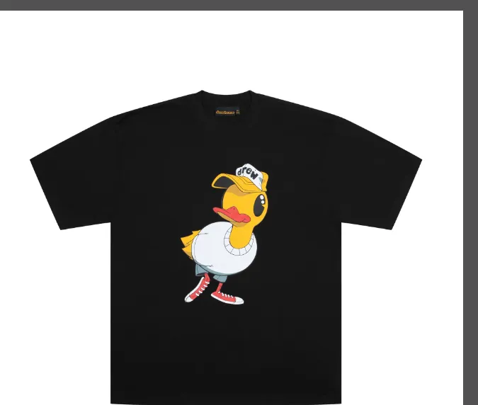 Drew HOUSE Lucky SS TEE Cartoon Duck Printed Loose Short Sleeve T-shirt Black S M L XL