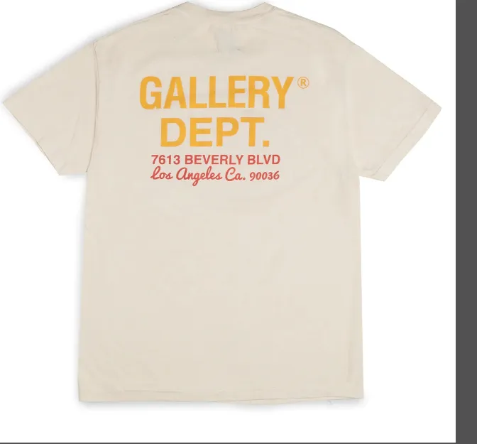 ¥119 Gallerydept.  Ebay Tee American retro cartoon car English logo printed vintage short sleeved t-shirt in beige S M L XL