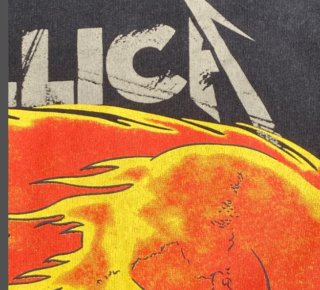 METALLICA Flame Skull Limited Edition Vintage Vintage Vintage Washed Water Vintage Tee Size: S M L XL