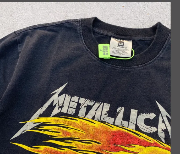 METALLICA Flame Skull Limited Edition Vintage Vintage Vintage Washed Water Vintage Tee Size: S M L XL