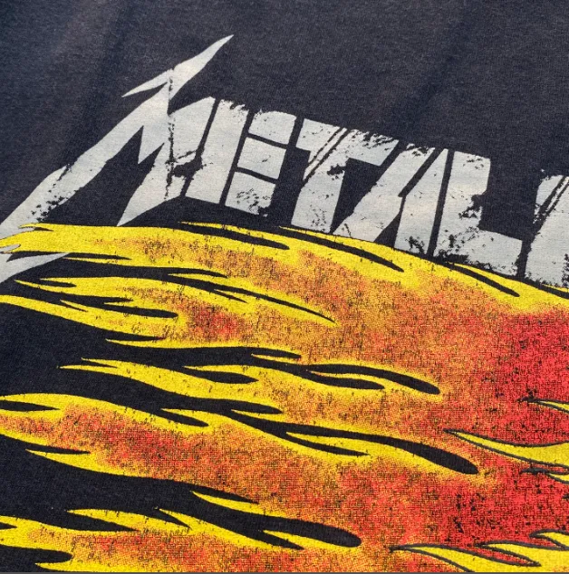 METALLICA Flame Skull Limited Edition Vintage Vintage Vintage Washed Water Vintage Tee Size: S M L XL