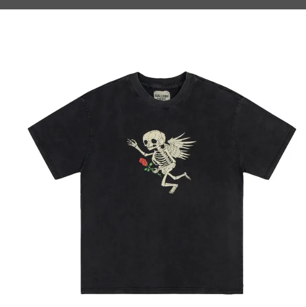 GALLERY DEPT Retro Washed Angel Skull Printed Short Sleeve