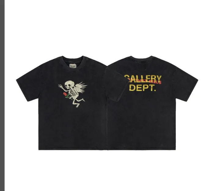 GALLERY DEPT Retro Washed Angel Skull Printed Short Sleeve