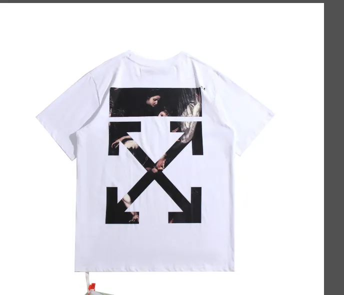 OFF WHITE Madonna Religious Oil Painting Short Sleeve