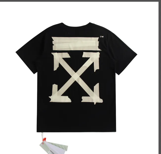 OFF WHITE Classic Yellow Arrow Adhesive Strip Short Sleeve