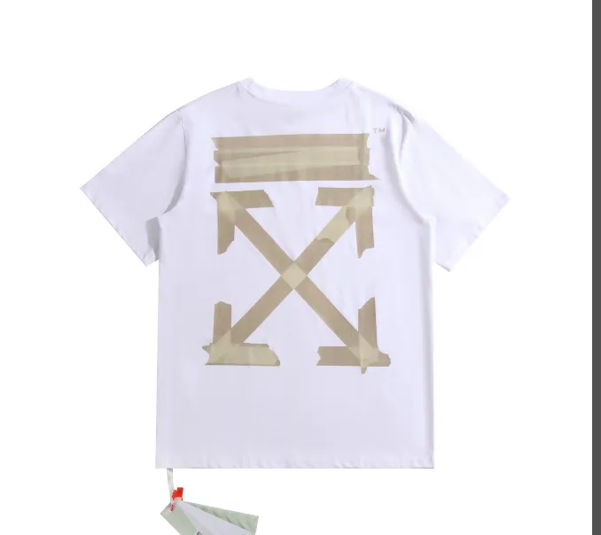 OFF WHITE Classic Yellow Arrow Adhesive Strip Short Sleeve