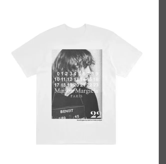 New Vogue x MM6 Maison Margiela Cultural Archive Photo LOGO Letter Printed Short Sleeve Black White Size 1 Size 2 Size 3