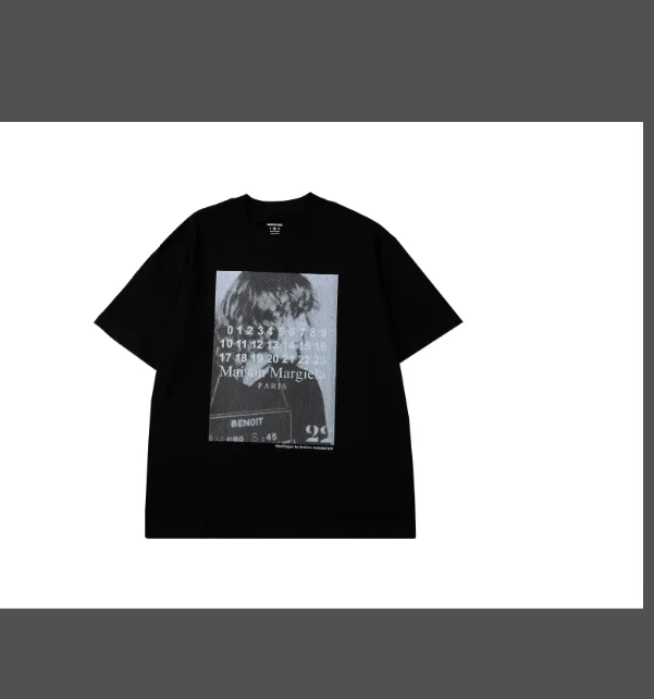 New Vogue x MM6 Maison Margiela Cultural Archive Photo LOGO Letter Printed Short Sleeve Black White Size 1 Size 2 Size 3