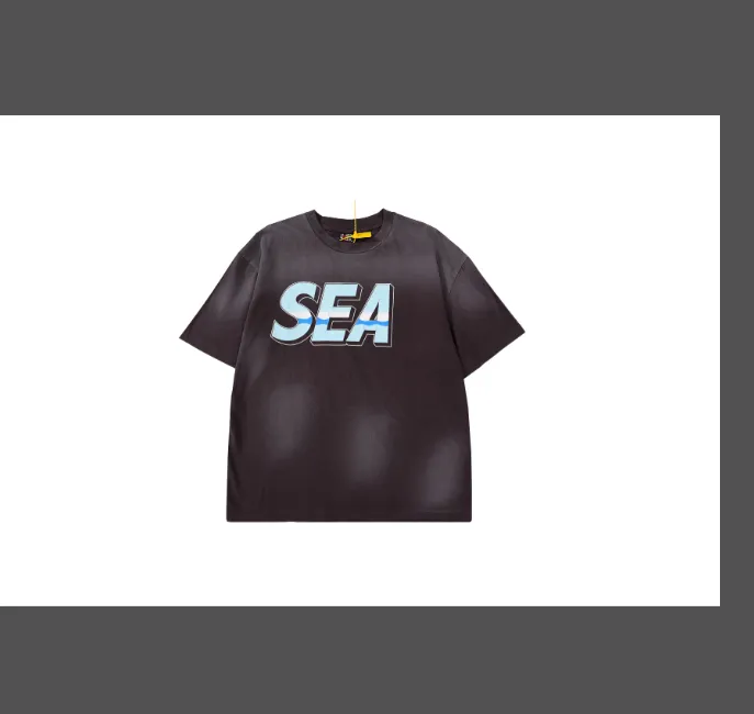 SAINT MICHAEL x WIND AND SEA TEE collaboration, Takuya Kimura upper body letter logo letter printed short sleeved T-shirt, coffee color S-XL