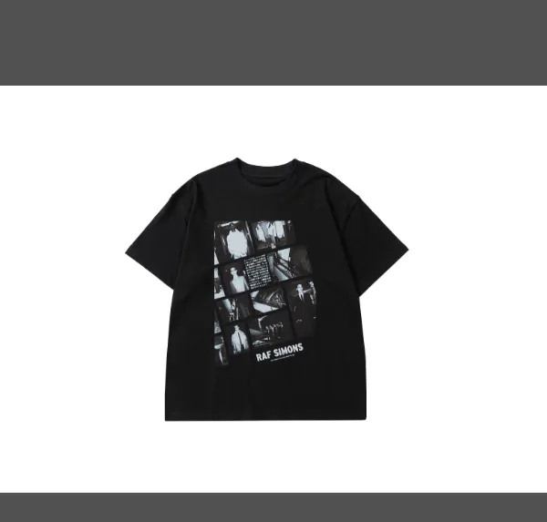 New Vogue × Raf Simons Cultural Archive Photo Printed Short sleeved T-shirt Black Size 1, 2, 3