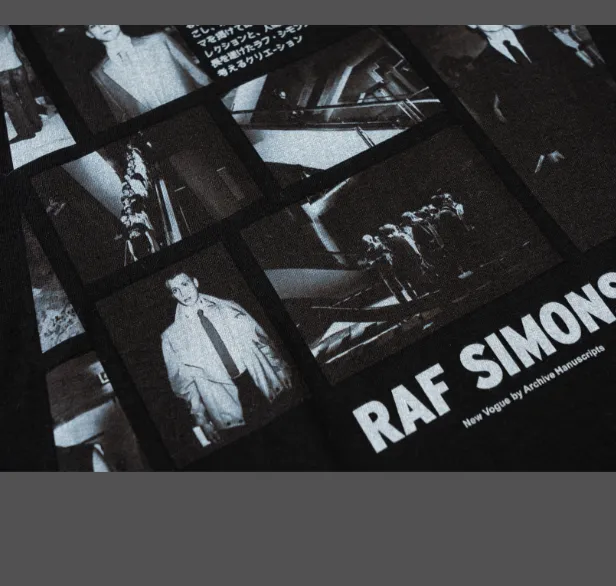 New Vogue × Raf Simons Cultural Archive Photo Printed Short sleeved T-shirt Black Size 1, 2, 3