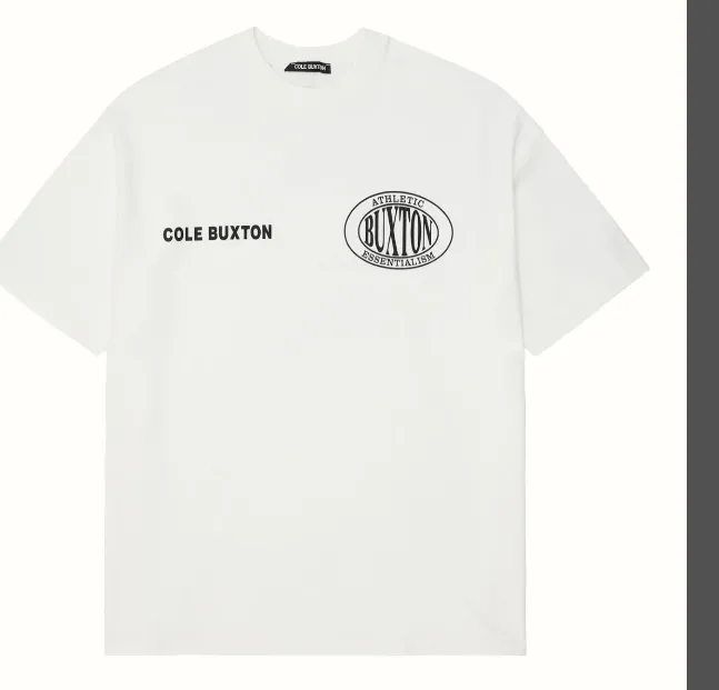 Cole Buxton Minimalist Letter Slogan Printed Short Sleeve T-shirt Green Flower Grey White Black S-XL Size