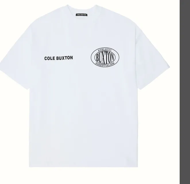 Cole Buxton Minimalist Letter Slogan Printed Short Sleeve T-shirt Green Flower Grey White Black S-XL Size