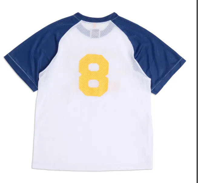 GALLERY DEPT JR HIGH JERSEY English Letter No. 8 Printed Jersey Mesh Shoulder Short Sleeve T-shirt White S M L XL