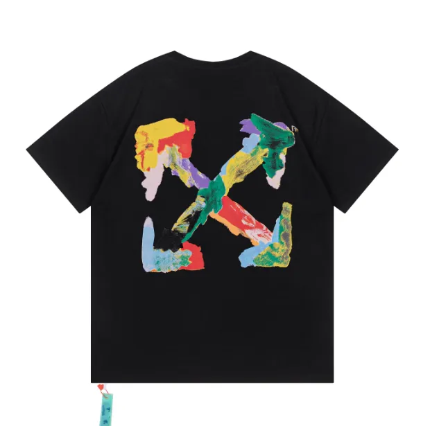 OFFWHITE New Painted Graffiti Printed Short Sleeve