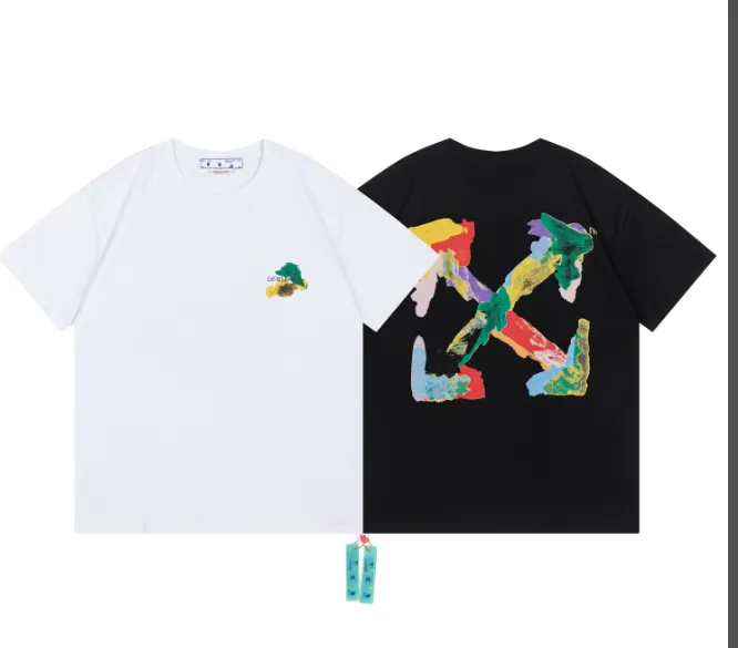 OFFWHITE New Painted Graffiti Printed Short Sleeve