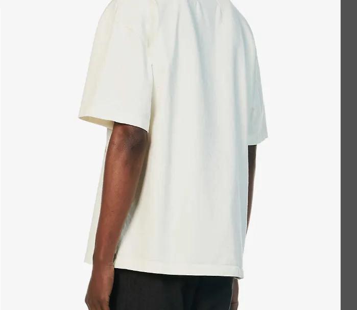 RHUDE DESTIATION LOGO TEE Sailing Cruise Wave Printed Round Neck Short Sleeve T-shirt in beige S M L XL