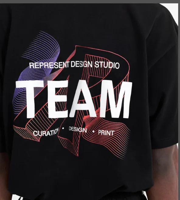 REPRESENT DESIGN STUDIOS T-SHIRT Design Team Limited Edition y2k Retro Printed Short Sleeve T-shirt Black S M L XL