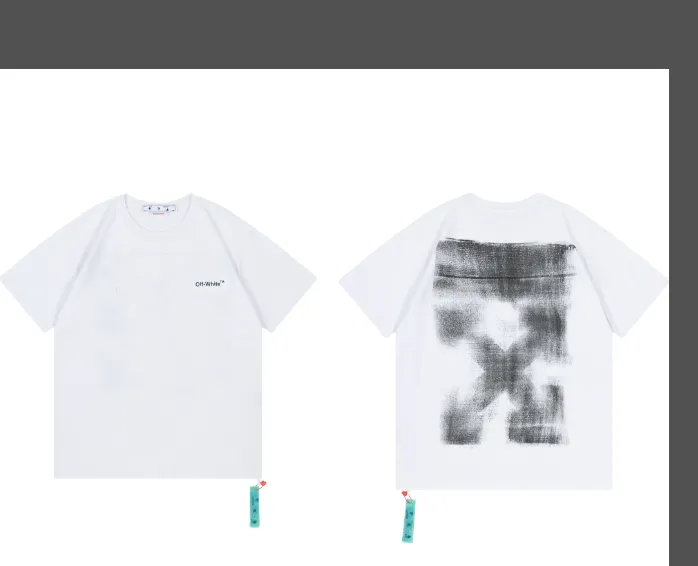 OFFWHITE New 2033 Blur Arrow LOGO Non Sensory Printed Short Sleeve