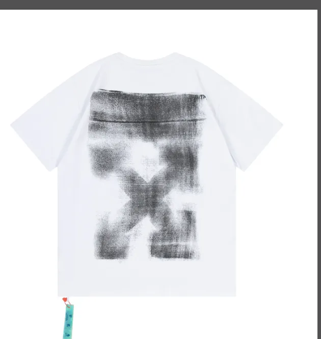 OFFWHITE New 2033 Blur Arrow LOGO Non Sensory Printed Short Sleeve