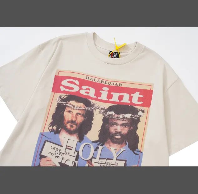 Saint Michael Vintage Vintage Printed Short Sleeve T-shirt Grey White S-XL