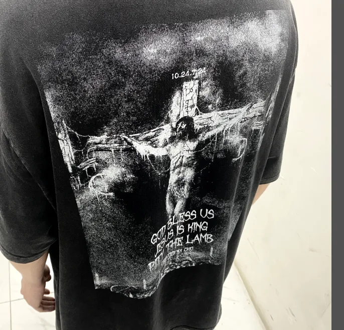 SAINT MICHAEL CHO "Satan's Silence" Limited Edition High Street Retro Heavy Old Washed Vintage Short Sleeve Size: S M L XL