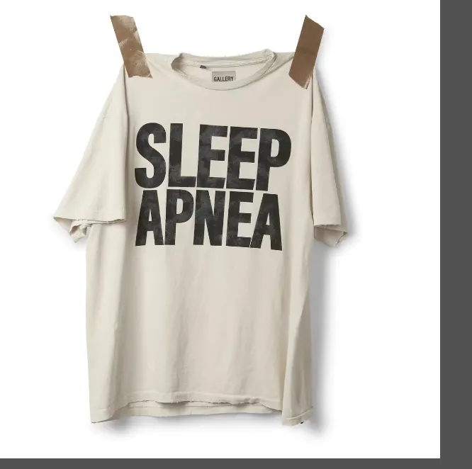 GALLERY DEPT WORK IN PROGRESS SLEEP APNEA TEE Work Plan Limited Edition Slogan Letter Printing Vintage Short Sleeve T-shirt in Apricot S M L XL