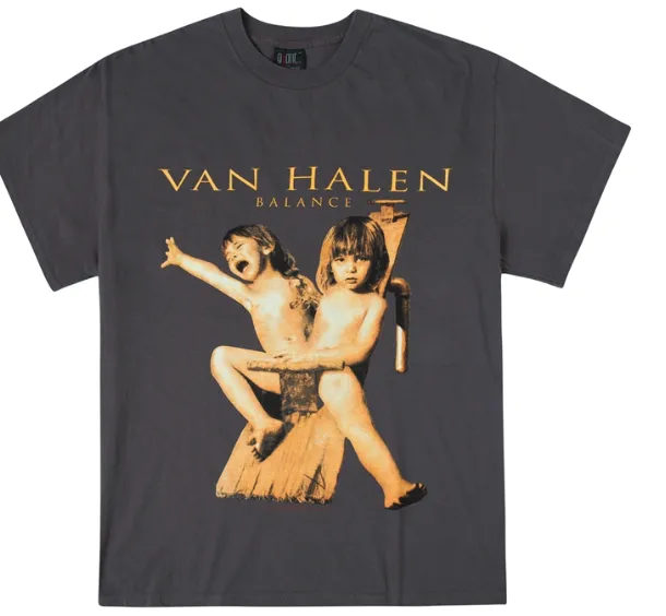 Vintage Tee Van halen Printed Short sleeved T-shirt Black S-XL