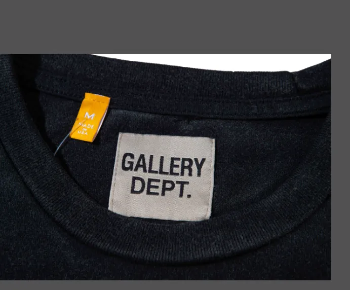 Gallery Dept BODY COCKTAILS TEE Vintage Cocktail Neon Girl Letter Washed Vintage Short Sleeve T-shirt Washed Black S M L XL