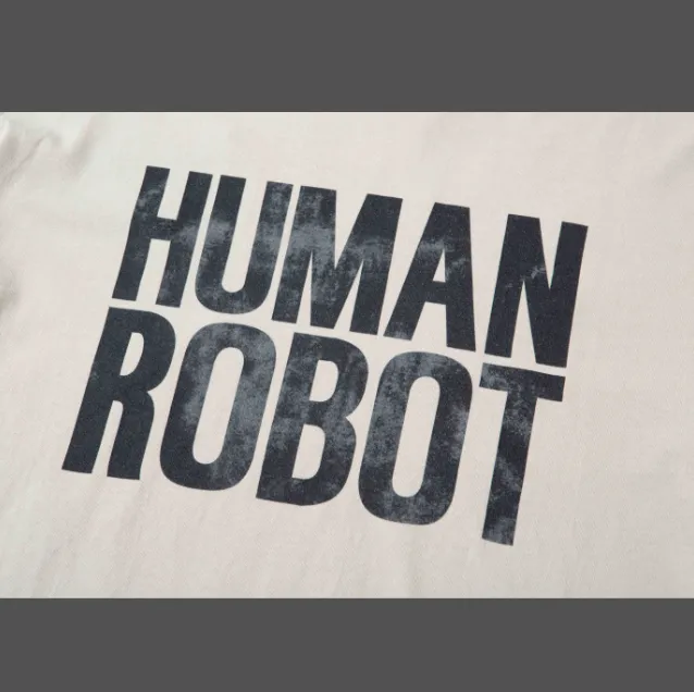 G867 GALLERY DEPT ROBOT BRAN TEE Work Plan Limited English Slogan Printed Short Sleeve T-shirt Apricot S M L XL