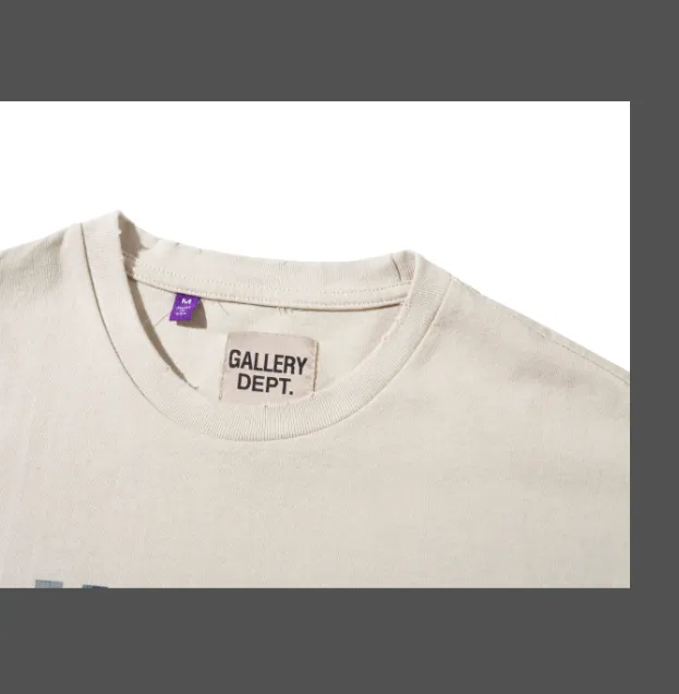 G866 GALLERY DEPT WORK IN PROGRESS TEE limited edition retro slogan printed short sleeved t-shirt in beige S M L XL