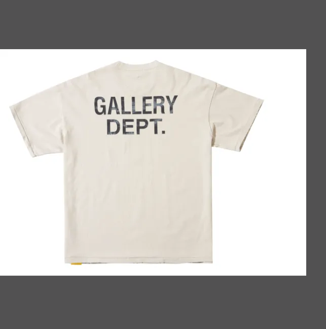 G866 GALLERY DEPT WORK IN PROGRESS TEE limited edition retro slogan printed short sleeved t-shirt in beige S M L XL