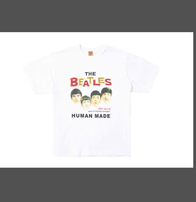 MAN MADE THE BEATLES TEE Salute to The Beatles Portrait Commemorative Band Printed Bamboo Cotton Cylinder Short Sleeve T-shirt White S M L XL