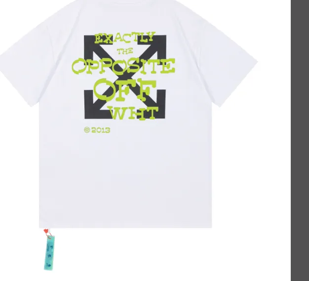 OFF-WHITE New Green Foam Letter Printed Arrow Short Sleeve for Men and Women